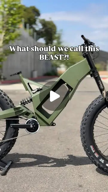 Olive green ultra-fat hub-motor HPC Revolution e-bike with 4.8-inch tires and DH suspension