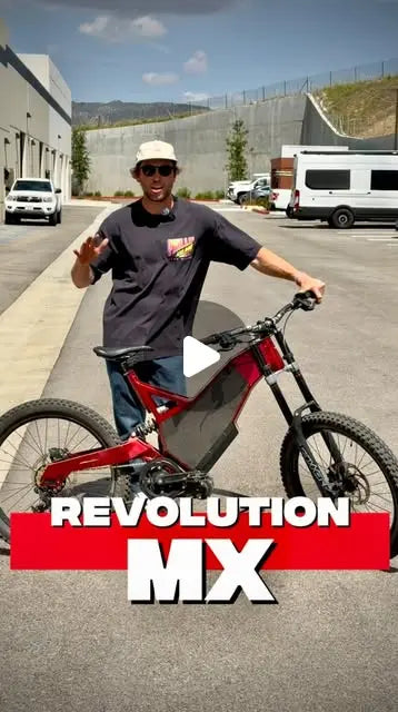 Revolution MX downhill e-MTB from Hi Power Cycles, ridden by a moto-inspired rider