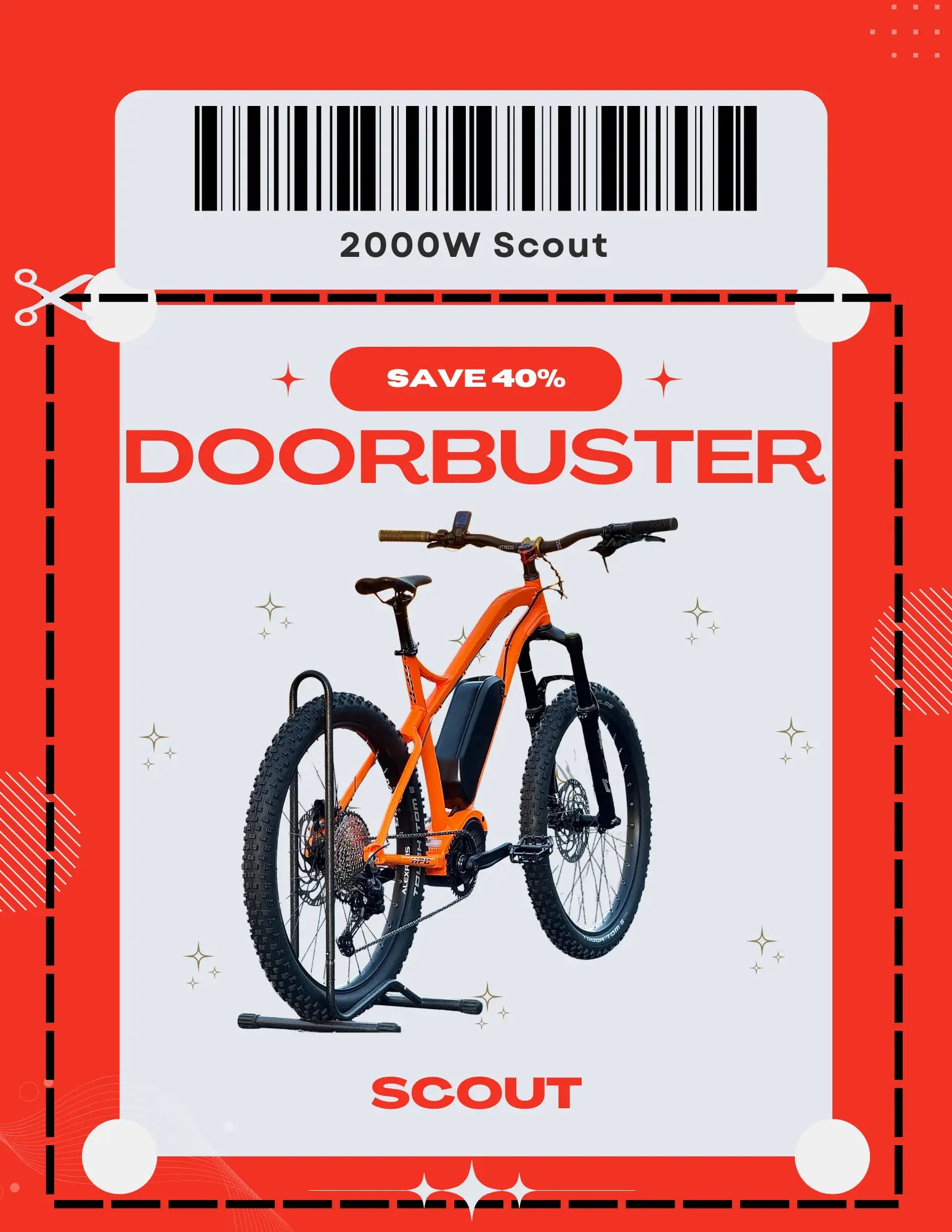 Doorbuster: 2000W Scout (tons of upgrades!) Hi Power Cycles