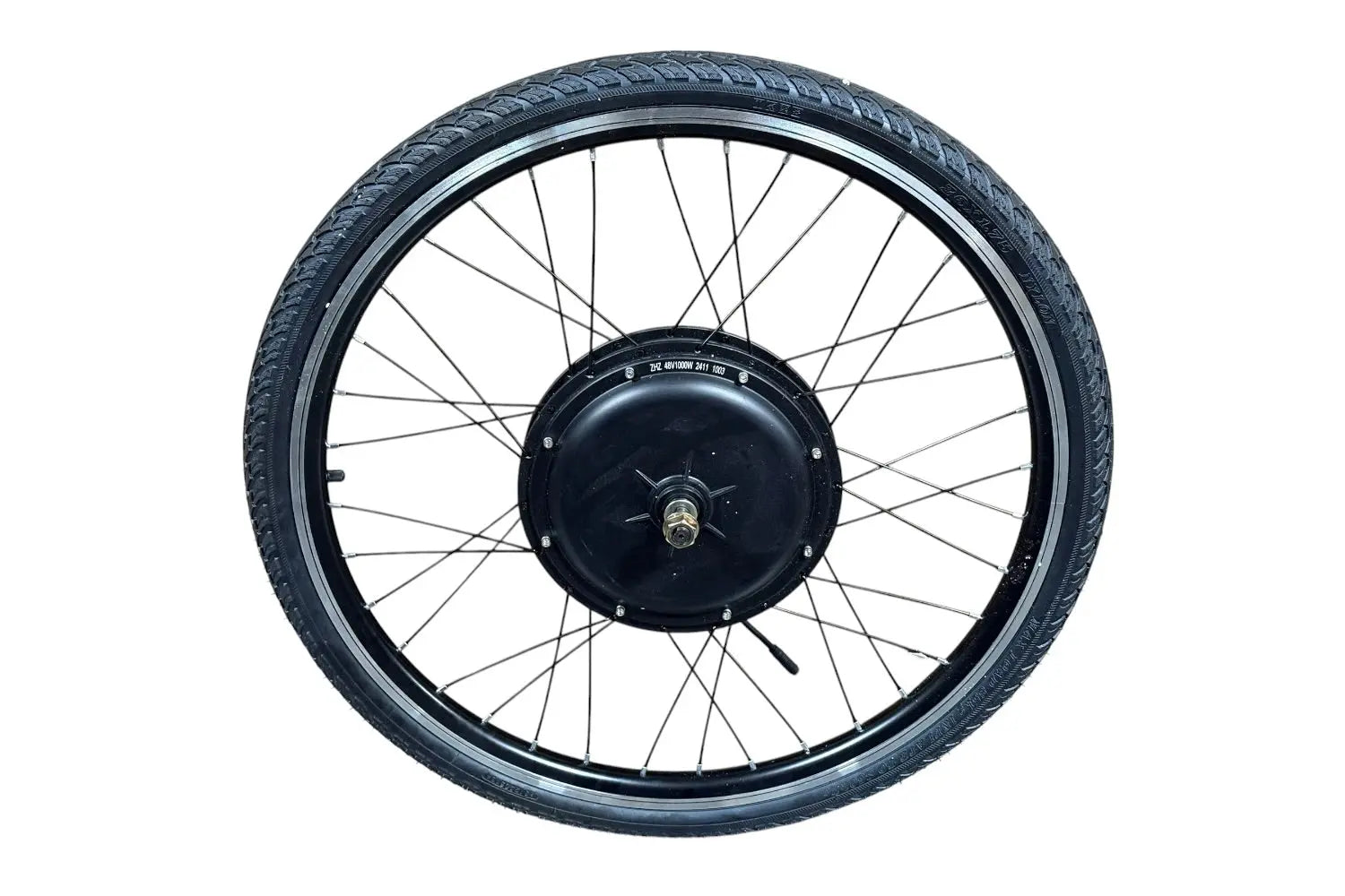 1000W 48V front gearless hub motor pre-laced into a 26-inch wheel – Hi Power Cycles