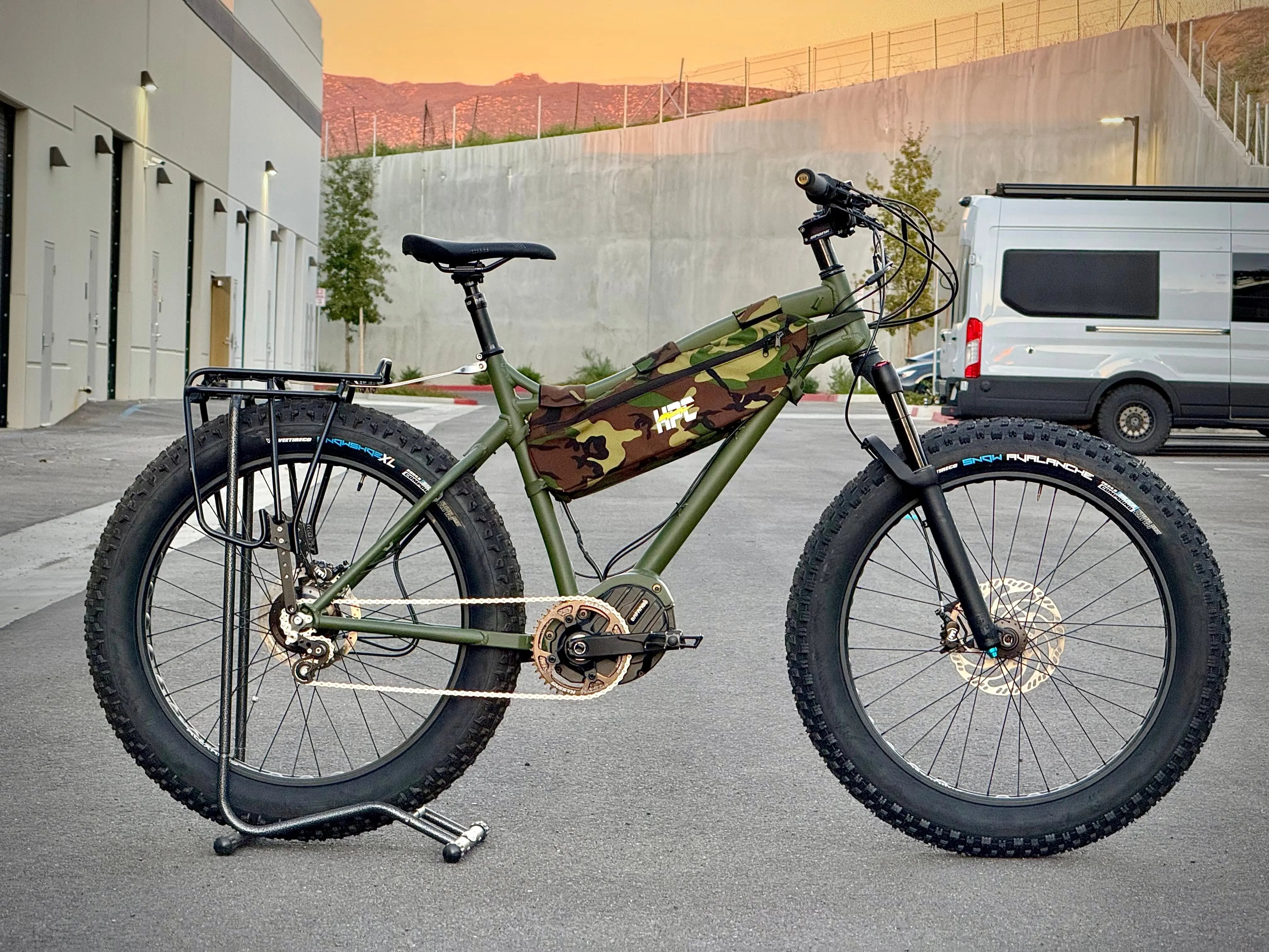 Custom 2000W Titan Army Edition Fat Tire EMTB (Rohloff / 250NM Torque + More) Hi Power Cycles